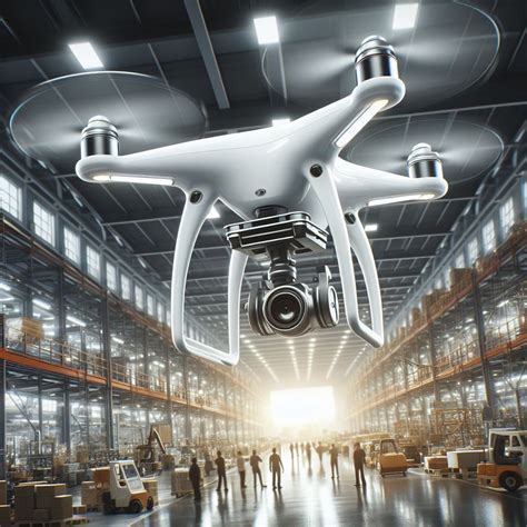 drone surveillance over industrial facility at night