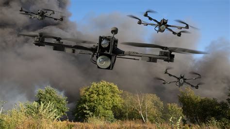 Drone swarm launching for coordinated attack over urban battlefield