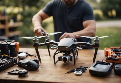 drone technician assembling American UAV components in factory