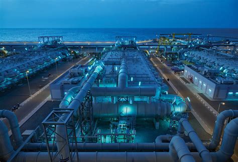 Dubai coastal desalination facility supplying drinking water to metropolitan population