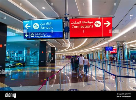 Dubai International Airport Concourse A interior with Emirates A380 gates