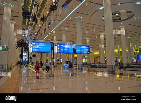 Dubai International Airport Emirates terminal morning arrival bank