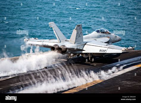 EA-18G Growler electronic warfare aircraft during carrier operations