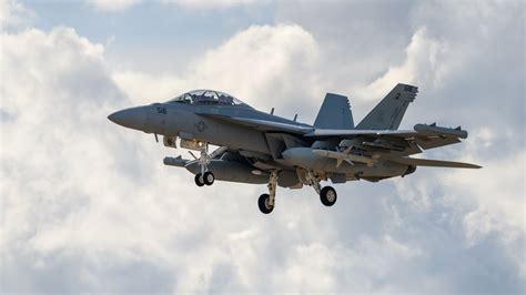 EA-18G Growler flying in formation with F/A-18 Super Hornet