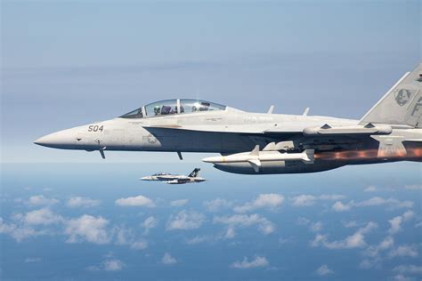 EA-18G Growler with HARM and AMRAAM missiles