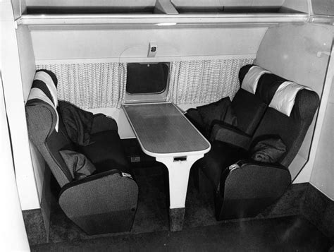 early cabin interior of de Havilland Comet highlighting luxury jet travel