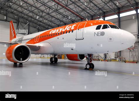EasyJet Airbus A320 aircraft parked at a major European airport terminal
