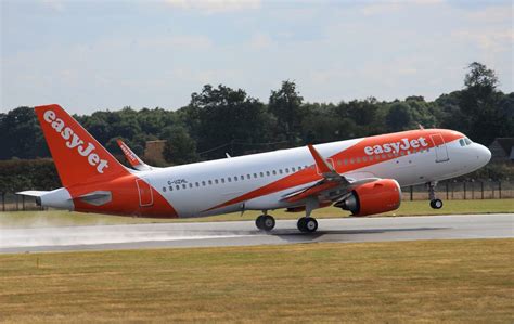 easyJet Airbus A320neo fleet lined up at a European airport