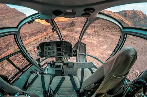 EC130 fleet of Maverick Helicopters operating tours over the Grand Canyon, USA