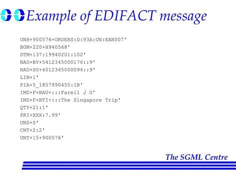 edifact sample message with flight availability and data segment annotations