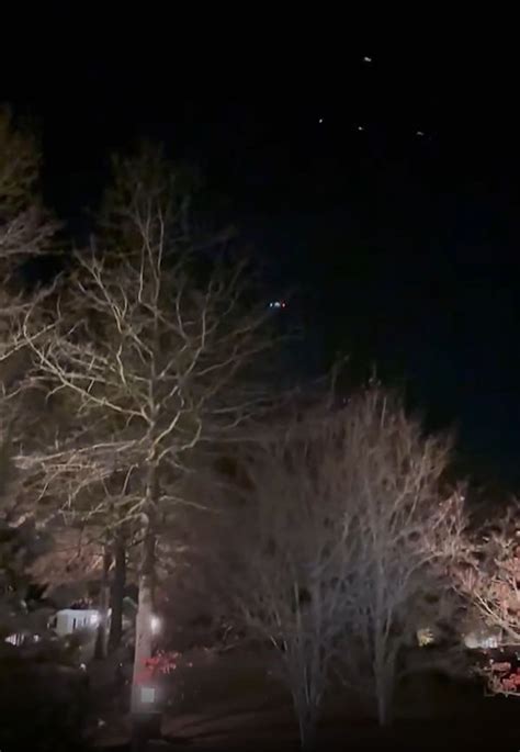 eerie nighttime drone over residential area in New Jersey