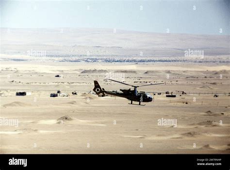 Egypt Aérospatiale Gazelle helicopter in flight