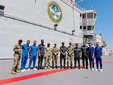 Egyptian naval engineers at domestic shipyard during vessel inspection