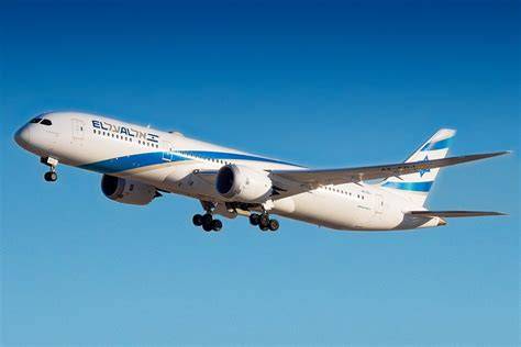 El Al Boeing 787 at Los Angeles International Airport before Tel Aviv departure
