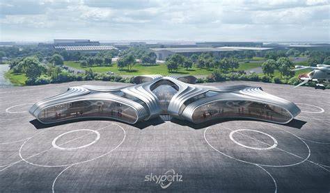 electric air taxi vertiport charging station urban mobility infrastructure