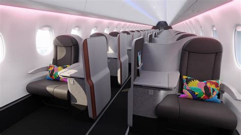 Embraer E175 premium cabin with lightweight titanium seating