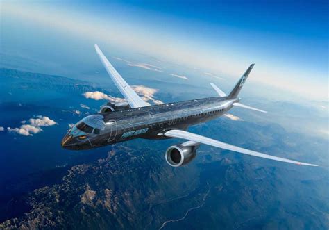 embraer e190-e2 and e195-e2 jets showcased at paris air show 2025 static display