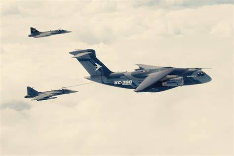 Embraer KC-390 aerial refueling fighter aircraft tactical tanker mission