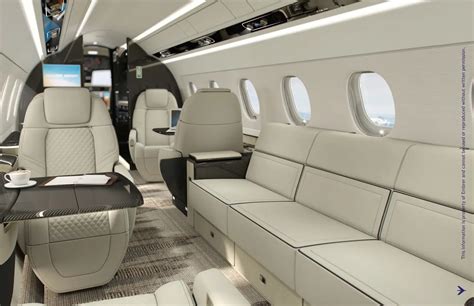 Embraer Praetor 600 luxury cabin interior with panoramic windows and in-flight amenities