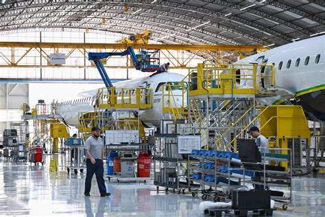 Embraer production facility in São José dos Campos with E2 aircraft assembly line