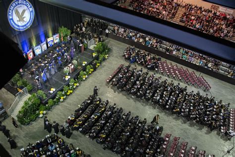 Embry–Riddle aviation graduates at commencement ceremony with aircraft in background