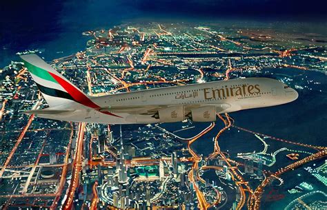 Emirates A380 night arrival Jakarta airport runway
