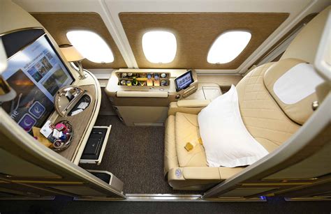 Emirates Airbus A380 first class suite onboard premium cabin