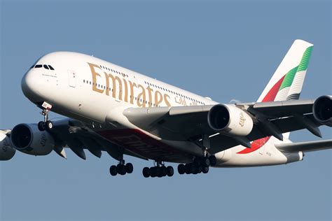 Emirates Airbus A380 fleet lined up at Dubai International Airport