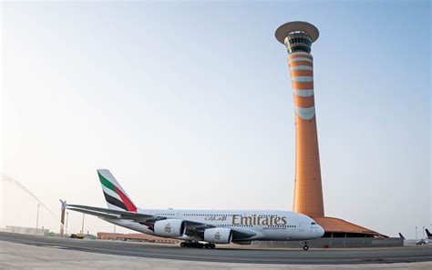 Emirates Airbus A380 landing at King Abdulaziz International Airport Jeddah