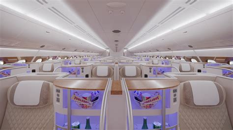 Emirates Airbus A380 upper deck business class cabin