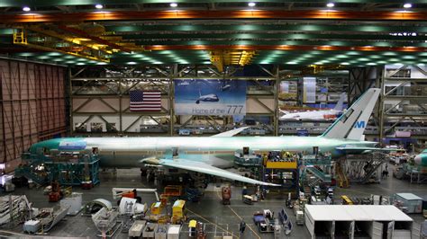 Emirates Boeing 777-9 aircraft storage Everett production facility