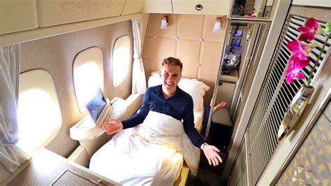 Emirates Boeing 777 First Class private suite with sliding doors