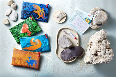Emirates economy class wildlife themed amenity kit sustainable pouch