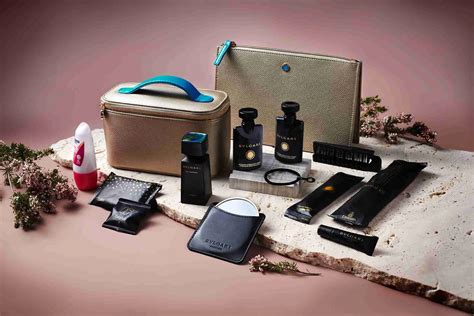 Emirates First Class Bulgari amenity kit and luxury hydra-active pajamas