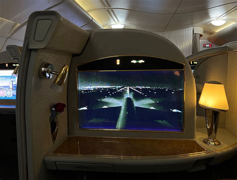 Emirates ICE system A380 tail camera live view screen cabin