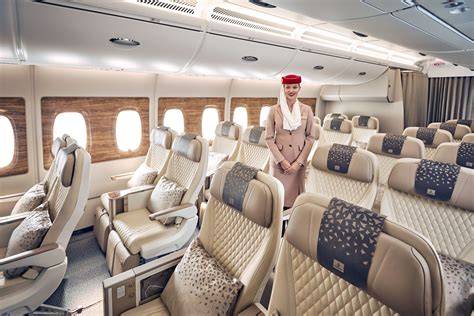 Emirates next-generation Premium Economy seat with retractable privacy divider and U-Dream headrest