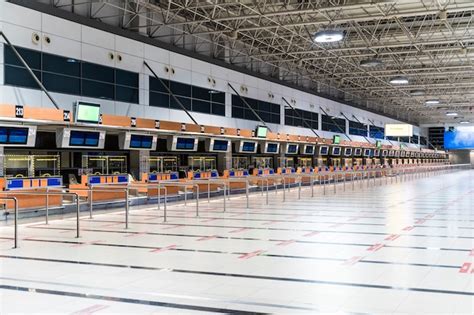 empty airport terminal in Asia during pandemic travel restrictions