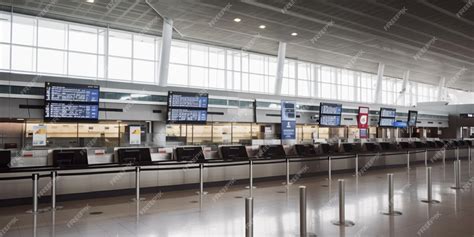 empty check-in counters at major US airport during demand slump