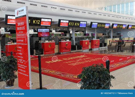 empty check-in counters for suspended airlines at Tel Aviv’s Ben Gurion Airport