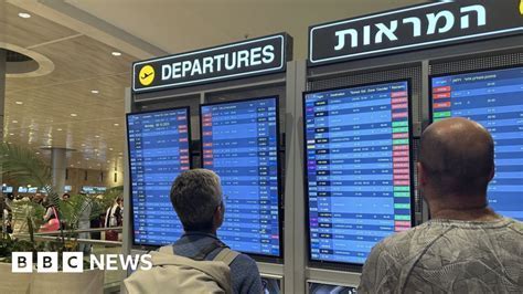 empty flight board at international airport amid Israel-Iran conflict air disruptions