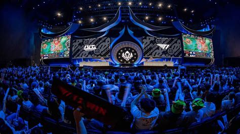 esports audience in texas cheering at live league of legends championship event