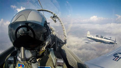 Euro-NATO Joint Jet Pilot Training aircraft lineup on Sheppard AFB flight line