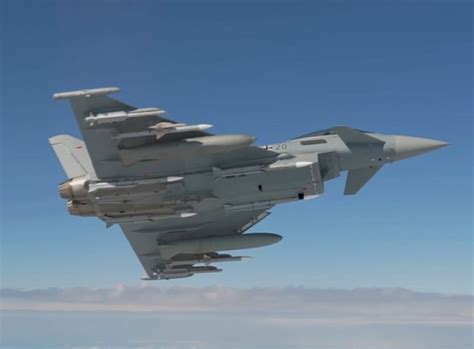 Eurofighter Typhoon armed with Meteor missiles during flight