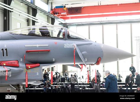 Eurofighter Typhoon assembly line at Airbus defense facility