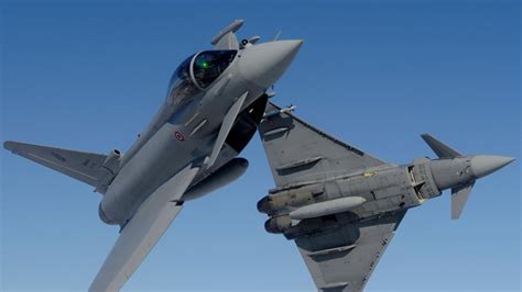 Eurofighter Typhoon flying over contested airspace during BVR simulation