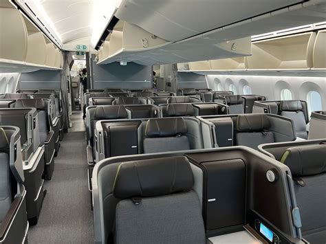 EVA Air business class cabin on Boeing 787-9