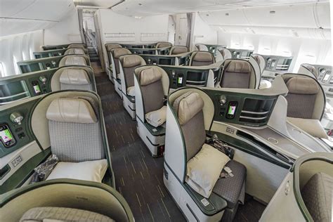 EVA Air Royal Laurel business class cabin with 1-2-1 fully flat seats