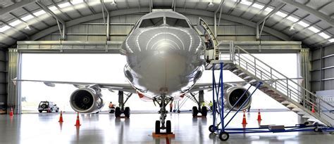 experimental turbine-electric aircraft in testing hangar