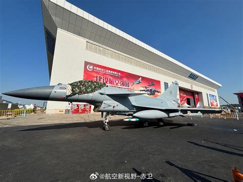 Export version J-10CE showcased at Zhuhai Airshow with PL-15 loadout and digital camouflage