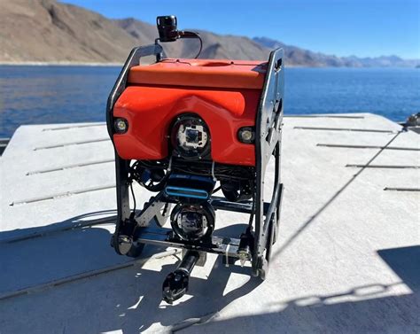 EyeROV underwater drone inspecting submerged flood infrastructure